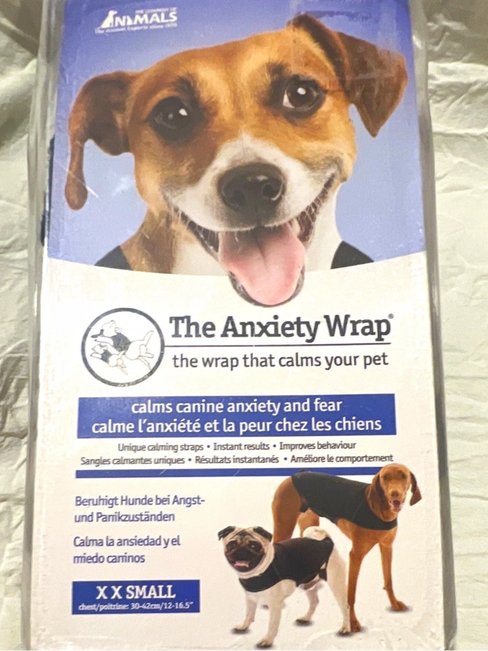 The Anxiety Wrap Calming Vest for Dogs - Black - XX Small